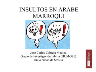 INSULTOS EN ARABE MARROQUI José Carlos Cabrera Medina Grupo de Investigación Ixbilia (HUM-381) Universidad de Sevilla 