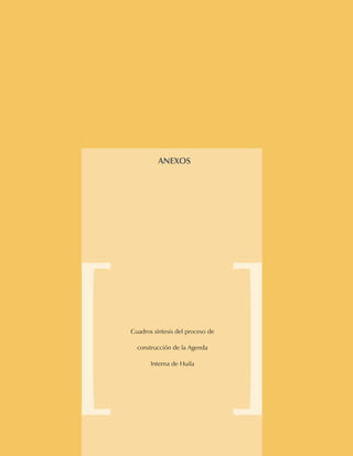 ANExOs




cuadros síntesis del proceso de

  construcción de la agenda

       interna de Huila
 