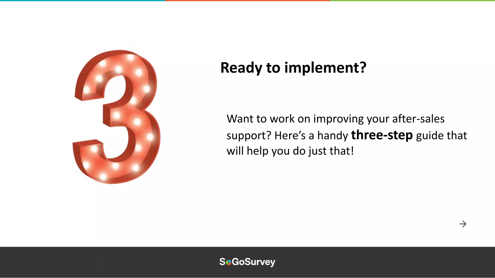 Want to work on improving your after-sales
support? Here’s a handy three-step guide that
will help you do just that!
Ready to implement?
 