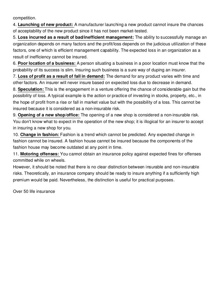 Difference Between Insurable Risk And Non Insurable Risk