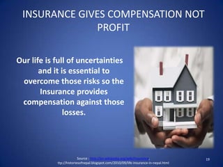 TYPES OF INSURANCEInsurance Cover Various Types of Risk Underthe Four Heading. They are:Life Insurance