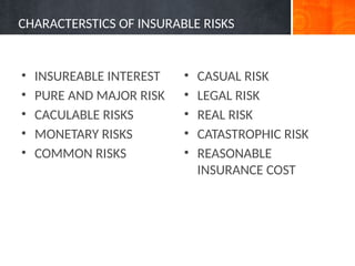 Homogeneous Insureable Risk INSURANCE AND TYPES OF INSURANCES WITH PRINCIPLES.pptx