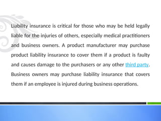 INSURANCE AND TYPES OF INSURANCES WITH PRINCIPLES.pptx