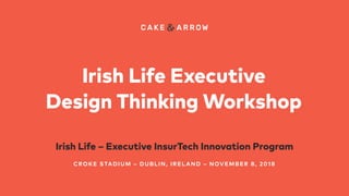 Irish Life Executive 
Design Thinking Workshop
Irish Life – Executive InsurTech Innovation Program
CROKE STADIUM – DUBLIN, IRELAND – NOVEMBER 8, 2018
 