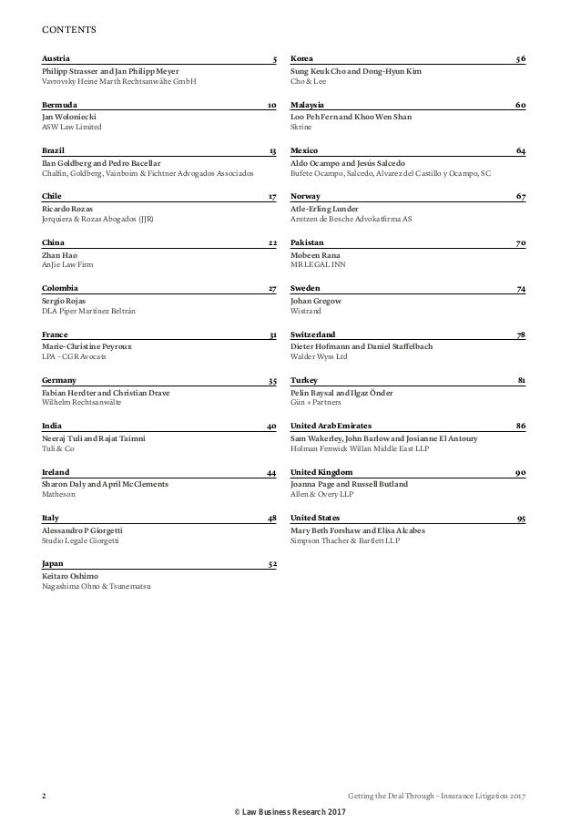 Insurance Litigation 2017 Insurance Litigation 2017