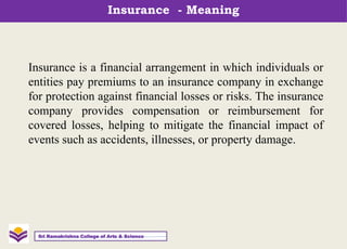 Insurance-Meaning, Characteristics, Functions and Types.ppt