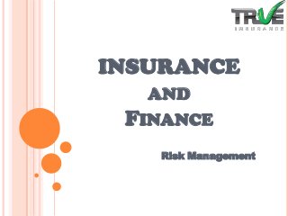 INSURANCE
AND

FINANCE
Risk Management

 