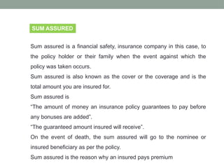 Introduction to Insurance sector and policies | PPTX