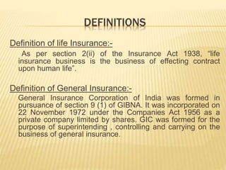 Insurance act 1938 PPT