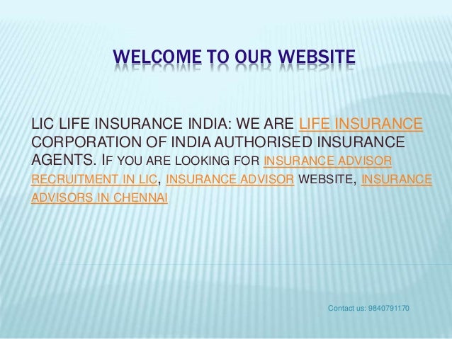 Insurance Advisor Recruitment In Lic Insurance Advisor Website