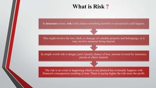 Insurance Explained Risk Insurance Basics | PPTX