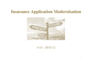 1
Insurance Application Modernisation











v1.0 – 2015-12
 