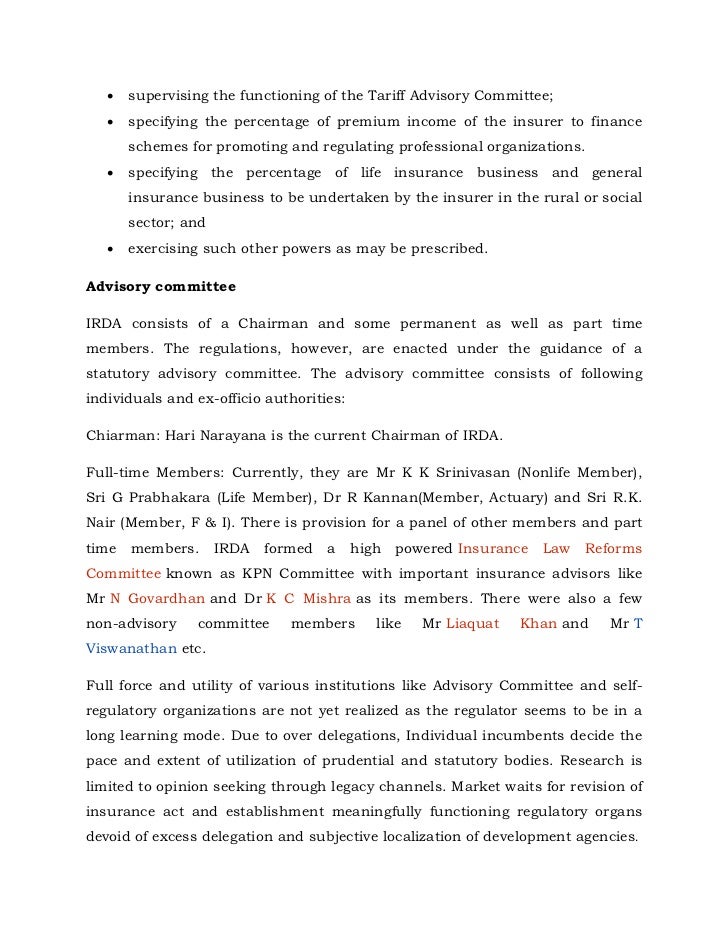 The Insurance Act 1938 and The Insurance Regulatory