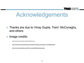 Acknowledgements
‣ Thanks are due to Vinay Gupta, Trent McConaghy,
and others
‣ Image credits:
‣ https://commons.wikimedia.org/wiki/File:Bitcoin.png
‣ https://www.flickr.com/photos/fdecomite/11464052775/in/gallery-gamingfloor-72157638888166706/
‣ https://commons.wikimedia.org/wiki/File:CumaeanSibylByMichelangelo.jpg
17
 