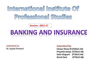 Session : 2015-17
Submitted to:
Dr. Sujata Parwani
Submitted By:
Ishwar Shree M (Ft2k15-19)
Priyanka Saluja (FT2k15-34)
Sahir Kingrani (FT2k15-44)
Shruti Soni (FT2k15-48)
 