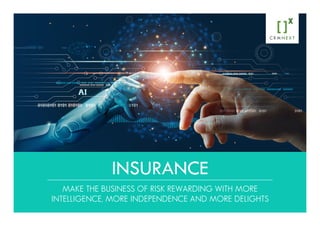 INSURANCE
MAKE THE BUSINESS OF RISK REWARDING WITH MORE
INTELLIGENCE, MORE INDEPENDENCE AND MORE DELIGHTS
 