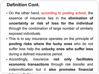 Insurance Pooling Definition insurance by teferi (1).pptx ethiopian tax law | PPTX