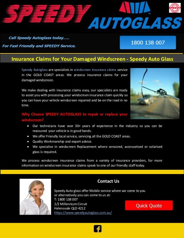 Insurance Claims for Your Damaged Windscreen Speedy Auto Glass