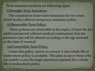 Term Insurance Classification Insurance, Classification ,Terms & policies.ppt