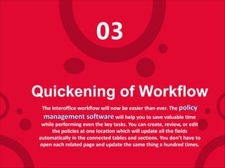 03
Quickening of Workflow
 