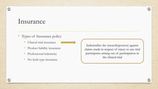 Insurance & compensation in clinical trial | PPTX