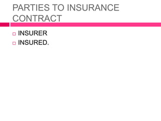 Parties Involved In Insurance Insurance contract | PPTX