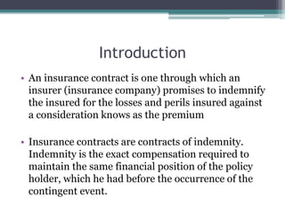 Random Insurance Contract Insurance contracts | PPTX