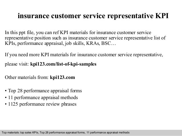 insurance customer service representative kpi another name for customer service rep