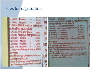 Fees for registration
 