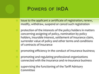 IRDA and claims of insurance