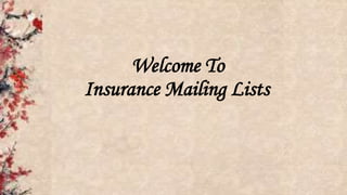 Welcome To
Insurance Mailing Lists
 