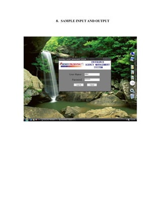 8. SAMPLE INPUT AND OUTPUT
 