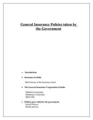Insurance policies 