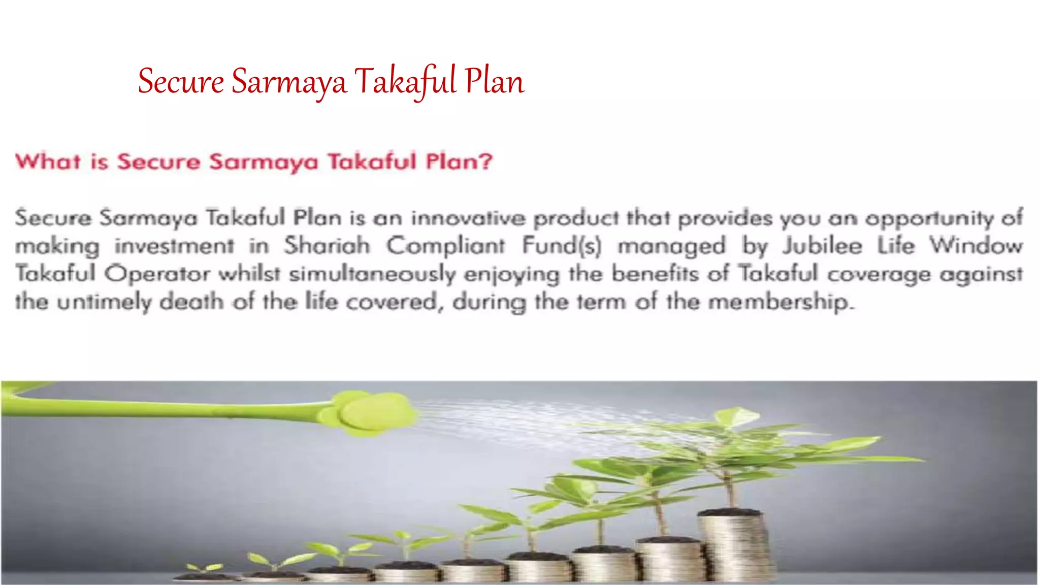 Secure Sarmaya Takaful Plan
 