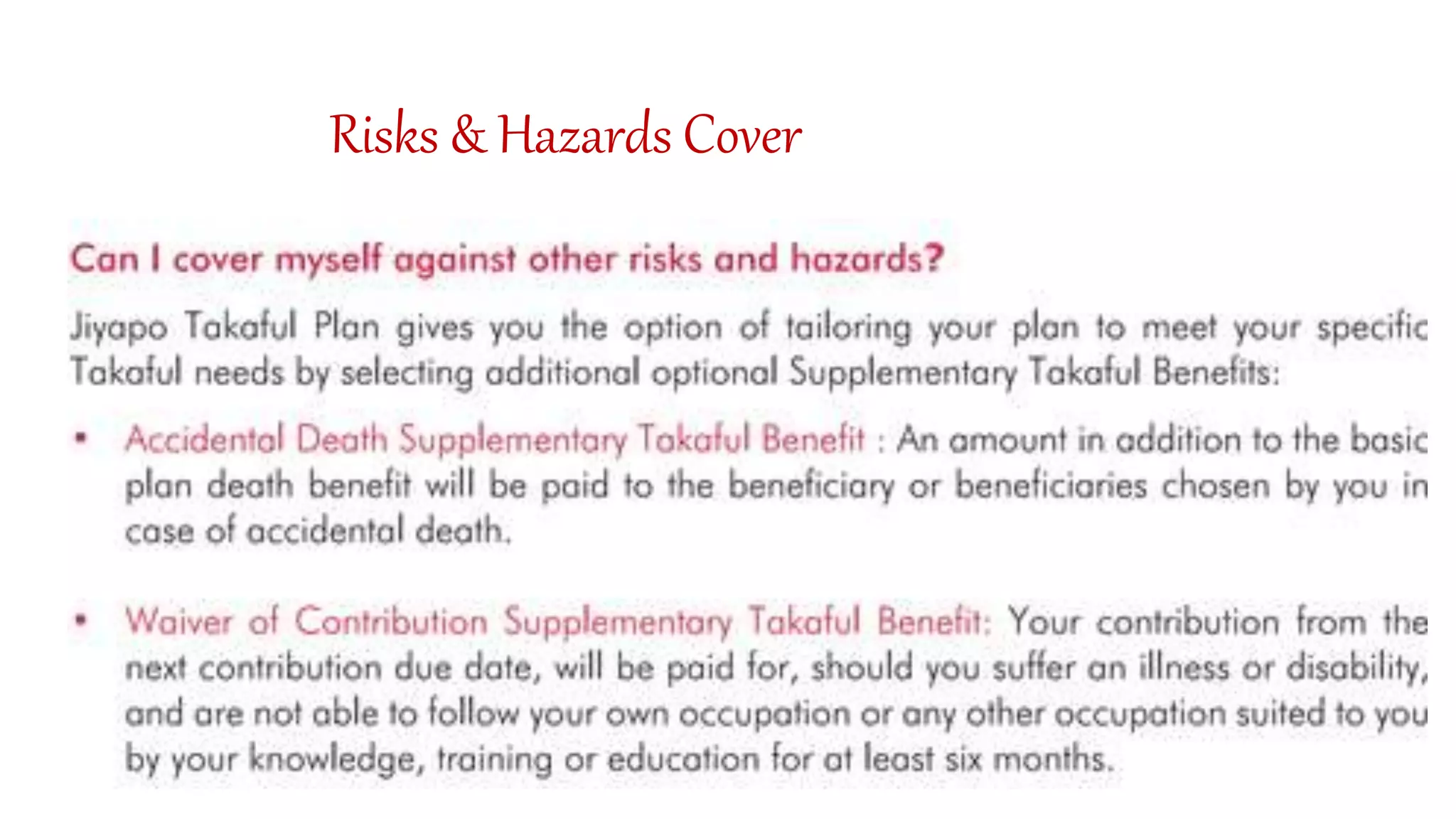 Risks & Hazards Cover
 