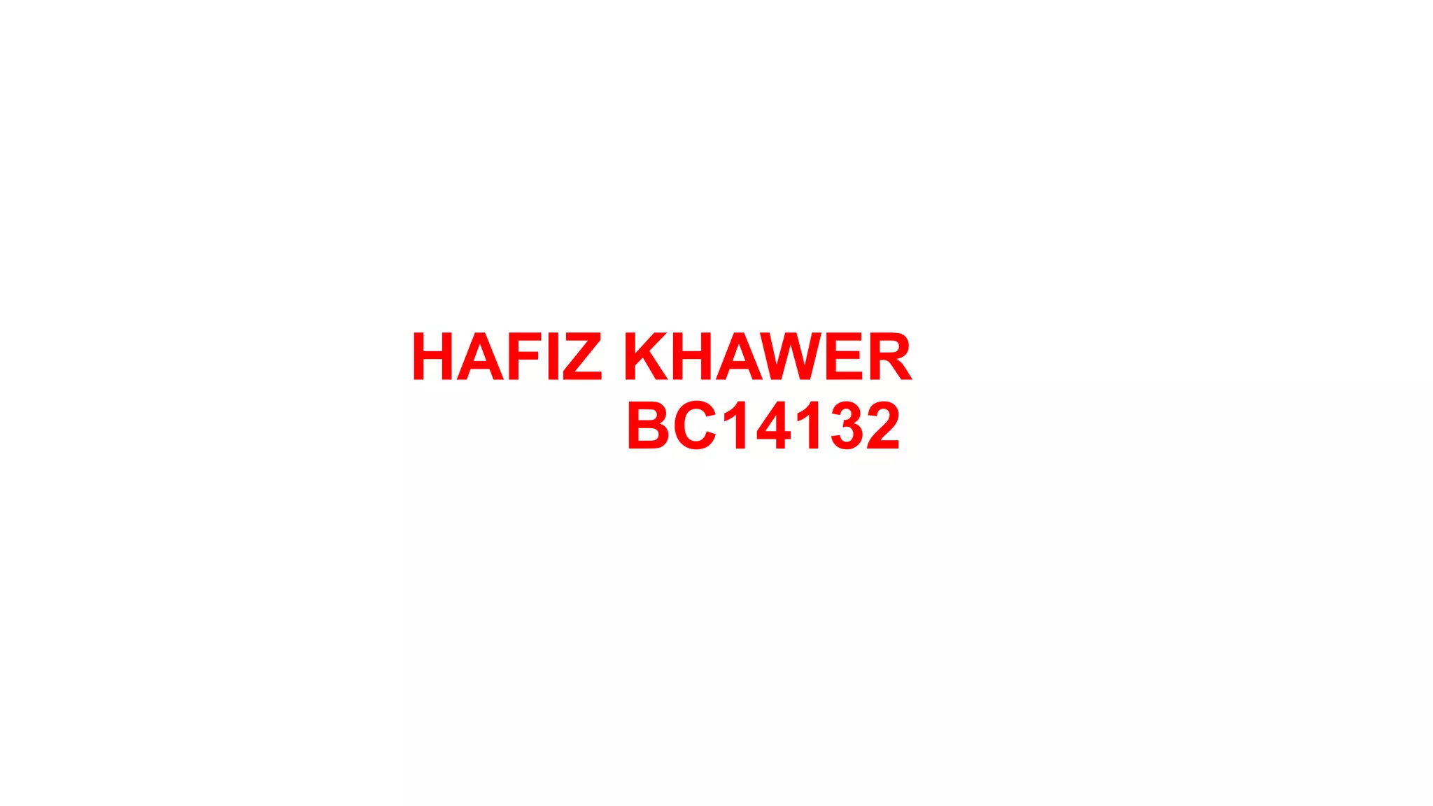 HAFIZ KHAWER
BC14132
 