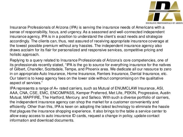 Insurance professionals of arizona offering no obligation Insurance professionals of arizona offering no obligation