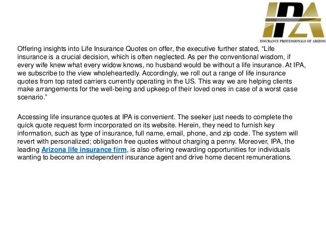 Insurance professionals of arizona offering no obligation Insurance professionals of arizona offering no obligation