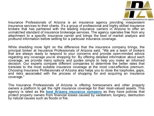 Insurance professionals of arizona offers reliable Insurance professionals of arizona offers reliable
