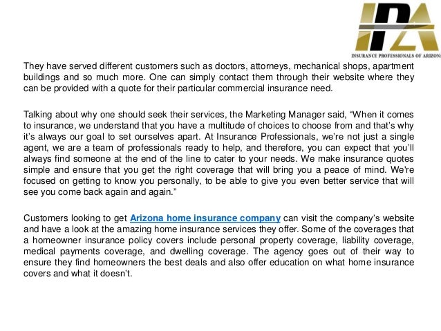 Insurance professionals of arizona provides comprehensive Insurance professionals of arizona provides comprehensive