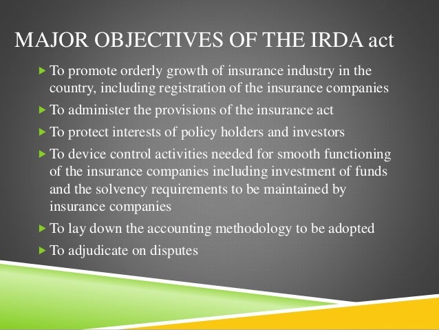 Insurance regulatory and development authority (irda)