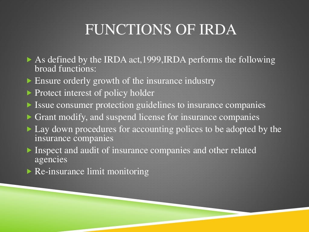 Insurance regulatory and development authority (irda)