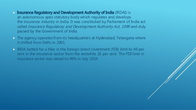 Insurance regulatory and development authority of india