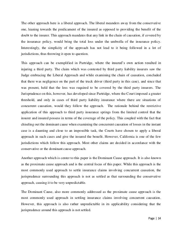Practice and Implication of Principle of Proximate Cause