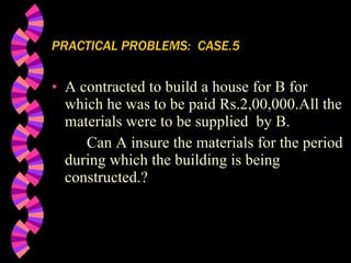 PRACTICAL PROBLEMS:  CASE.5 A contracted to build a house for B for which he was to be paid Rs.2,00,000.All the materials were to be supplied  by B. Can A insure the materials for the period during which the building is being constructed.? 