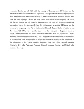 Insurance sector term paper