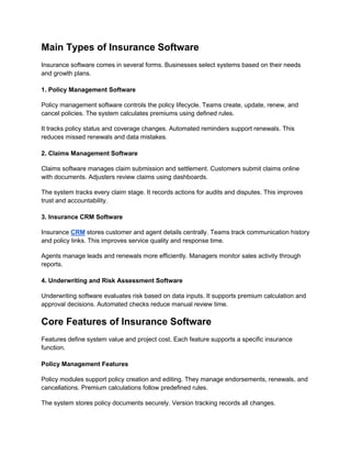 Complete Insurance Software Cost and Feature Guide | PDF