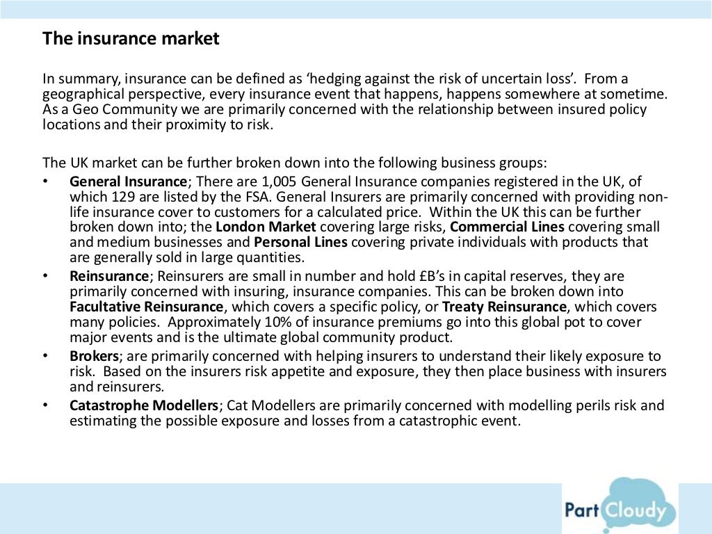 Summary for geo opportunities in the UK Insurance markey