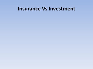 Insurance Vs Investment
 