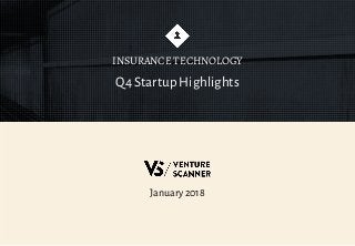 January 2018
Q4 Startup Highlights
INSURANCE TECHNOLOGY
 